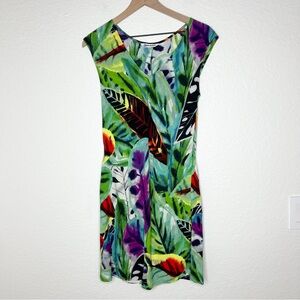 Jams World Sleeveless Jasper Print Dress V-Neck size XS